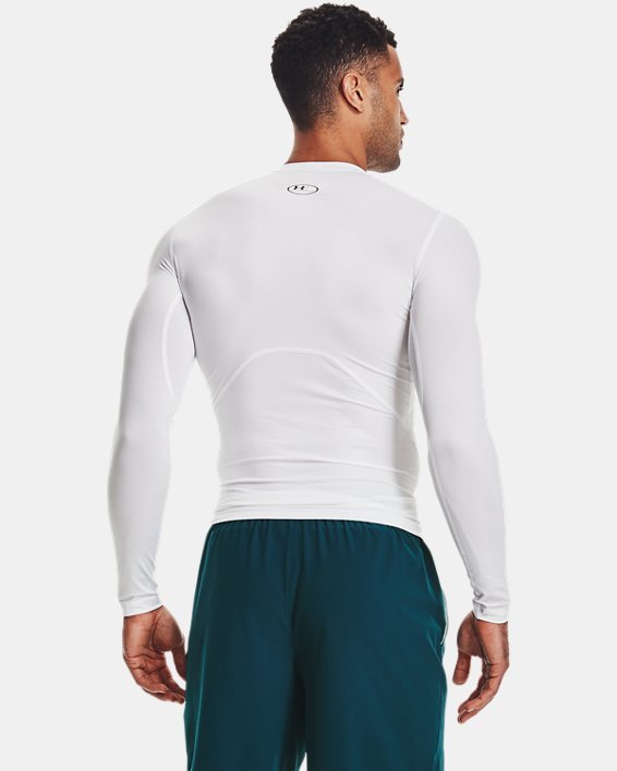 Men's HeatGear® Long Sleeve, White, pdpMainDesktop image number 1